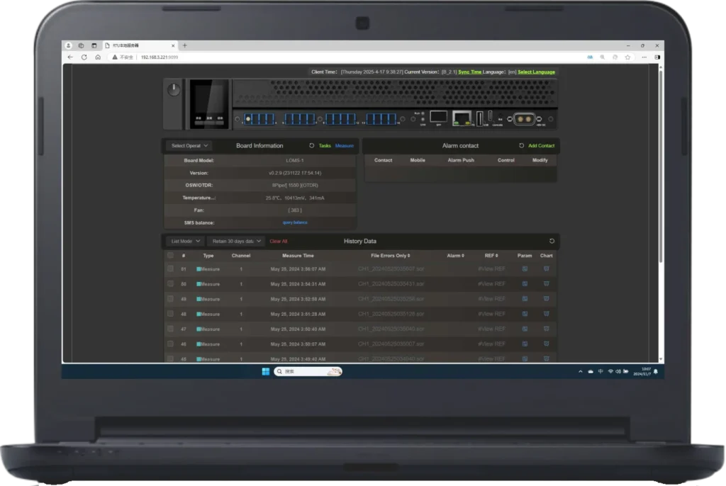 SAT-OMS Fiber Optic Micro-Monitoring System